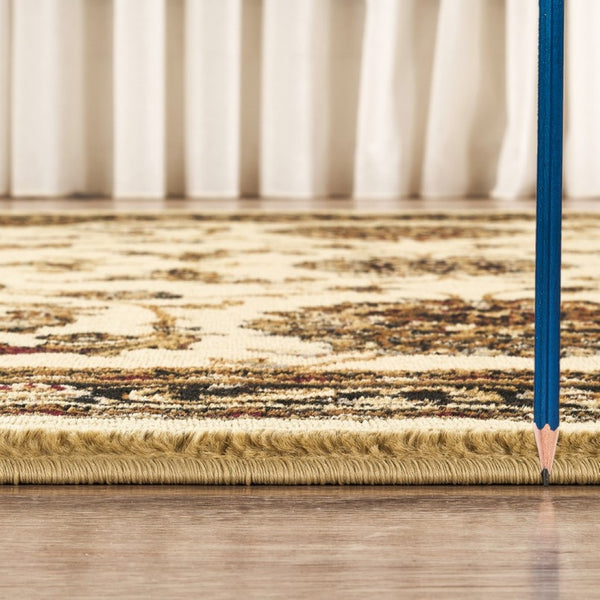English Elm Classic Cream Traditional Low Pile Area Rug Neutral Pattern for Living or Dining Rooms B186P452278