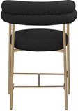 Blake Black Boucle Fabric Counter Stool 993Black-C Meridian Furniture