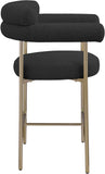 Blake Black Boucle Fabric Counter Stool 993Black-C Meridian Furniture