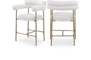 Blake Cream Boucle Fabric Counter Stool 993Cream-C Meridian Furniture