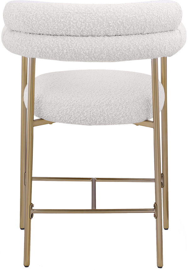 Blake Cream Boucle Fabric Counter Stool 993Cream-C Meridian Furniture