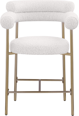 Blake Cream Boucle Fabric Counter Stool 993Cream-C Meridian Furniture