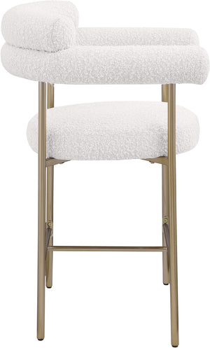 Blake Cream Boucle Fabric Counter Stool 993Cream-C Meridian Furniture