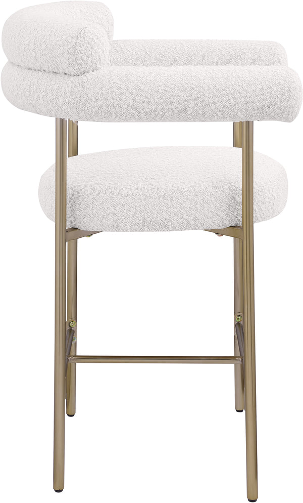 Blake Cream Boucle Fabric Counter Stool 993Cream-C Meridian Furniture