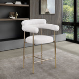 Blake Cream Boucle Fabric Counter Stool 993Cream-C Meridian Furniture