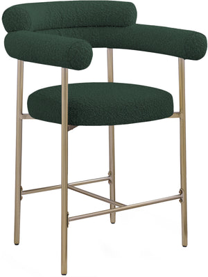 Blake Green Boucle Fabric Counter Stool 993Green-C Meridian Furniture