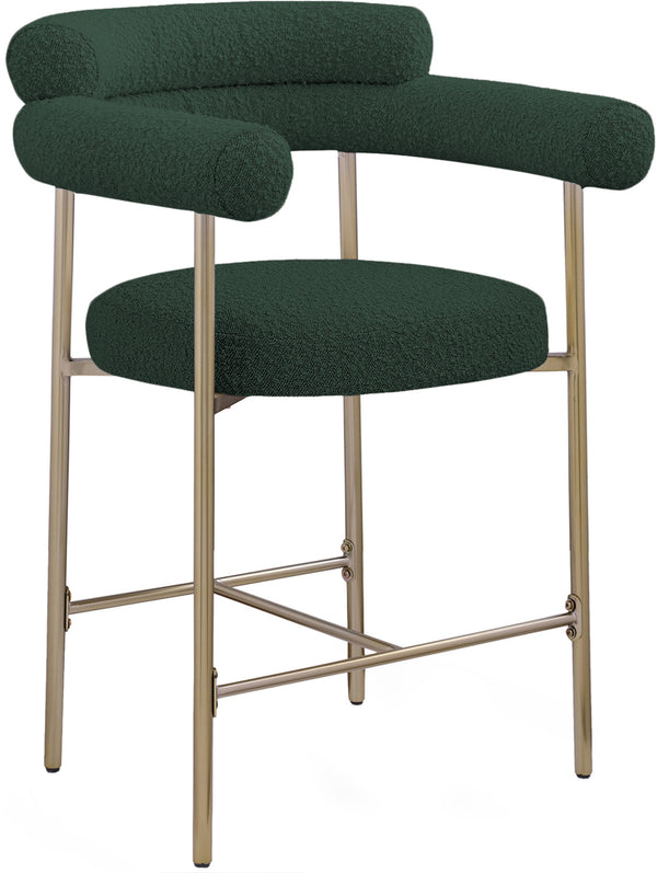 Blake Green Boucle Fabric Counter Stool 993Green-C Meridian Furniture