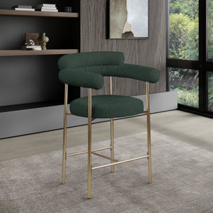 Blake Green Boucle Fabric Counter Stool 993Green-C Meridian Furniture