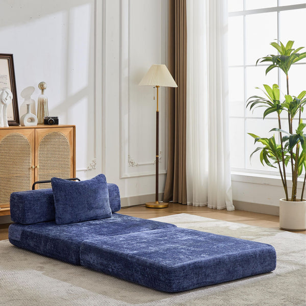 English Elm Compression Sofa Bed - Versatile Chenille Floor Sofa With Modular Design For Living Room & Dorms W3723P345646