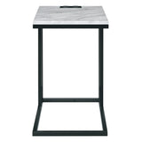 OSP Home Furnishings Norwich C-Table  Black / White Marble