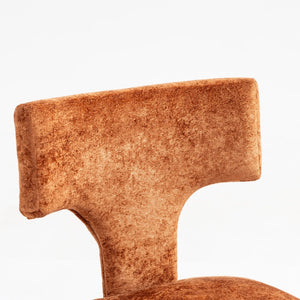 English Elm Mid Mid Century Modern Dining Chairs Set of 2 Upholstered Linen Accent Chairs with Solid Wood Frame, Ergonomic Support and Nailhead Trim Orange W794P335662