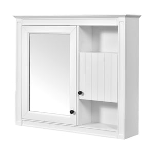 English Elm 32'' Modern Medicine Cabinet with Mirror, Wall-Mounted 3-Shelf Bathroom Storage, White MDF Finish N710P252505K