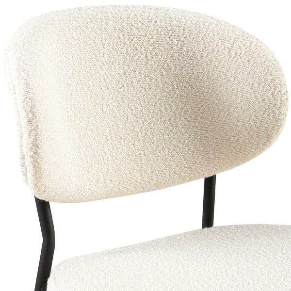 English Elm Beige Boucle Dining Chairs Set Of 2 – Cozy Mid-Century Modern Kitchen Chairs With Curved Backrest W1164P195055