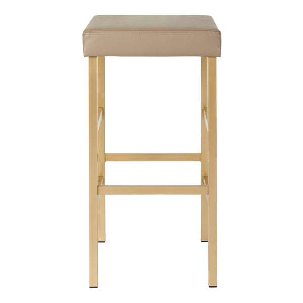 OSP Home Furnishings 30" Gold Backless Stool Camel