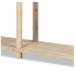English Elm Milo Reclaimed Pine Entryway Console Table with Open Shelf and Cerused Finish B2719P485496