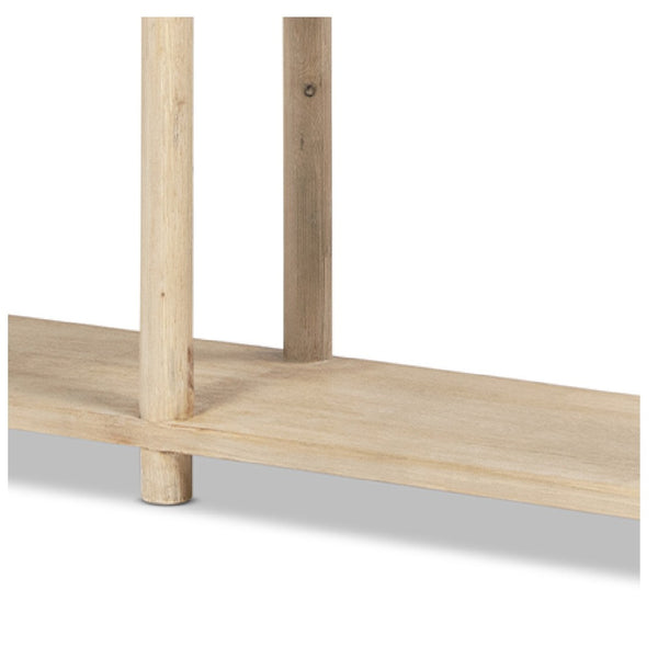 English Elm Milo Reclaimed Pine Entryway Console Table with Open Shelf and Cerused Finish B2719P485496