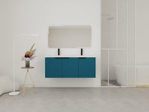 English Elm 48" Modern Wall-Mounted Bathroom Vanity With Resin Double Sink & Soft-Close Doors For Stylish Storage P1 W999S00351-GIGA