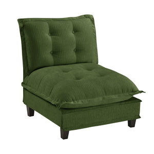 English Elm 73 Armless Chenille Modular Sofa Flexible Reconfigurable Seating for Modern Living Rooms Green W714P448384
