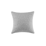 N Natori Origami Modern/Contemporary Knit Quilted Top Decorative Square Pillow 18x18" NS30-3729 Grey