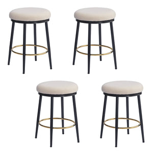English Elm Christopher Knight Home® - 24.75'' Modern Backless Counter Stools Set Of 4 – Plush Velvet Seats, Sturdy Iron Frame, Gold Footrest N780P189729W-2