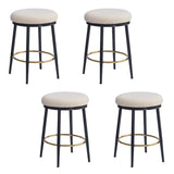 Christopher Knight Home® - Noble House - - 24.75'' Modern Counter Stools Set Of 4,White Counter Stools With Iron Frame,Sponge Cushion,Footrest,Suitable For Kitchen/Bedroom/Dining Room.