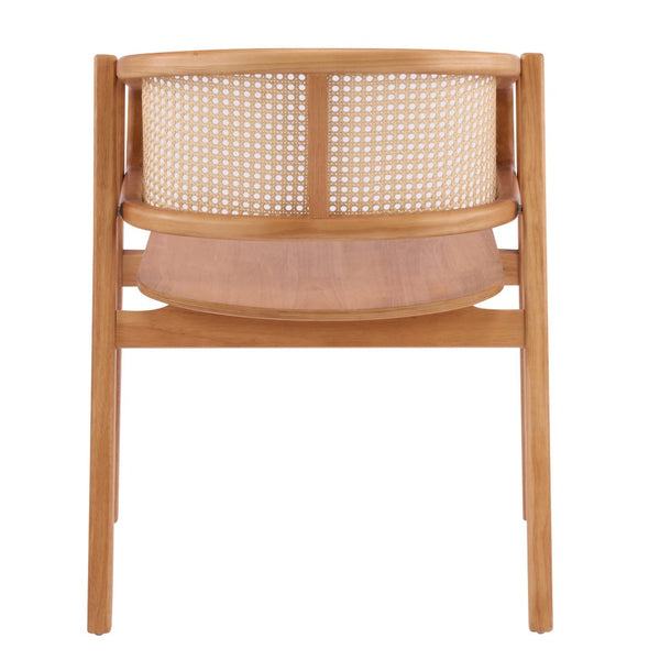 English Elm Rattan Mesh Back Rubberwood Arm Dining Chairs Bohemian Coastal Natural Set of 2 N772P415449N