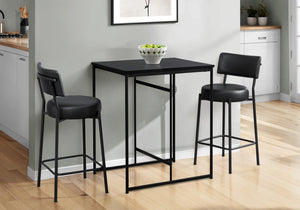 English Elm Barstool, Contemporary Set Of 2 Counter Height Chairs With Black Leather Look & Metal Legs, Stylish Comfort B2710P287019
