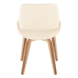 English Elm Mid-century Modern Dining Chairs Faux Leather Seat Zebra Bentwood Legs Set of 2 B202S01237