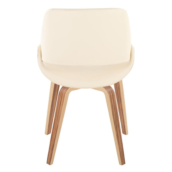 English Elm Mid-century Modern Dining Chairs Faux Leather Seat Zebra Bentwood Legs Set of 2 B202S01237