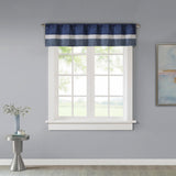 Madison Park Amherst Transitional Polyoni Pintuck Window Valance MP41-2231 Navy