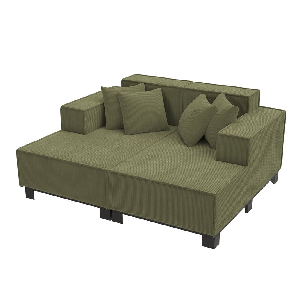 English Elm Swivel Barrel Accent Chair Chenille Tufted Round Club Seat for Living Room Lounge Green N719S002221F