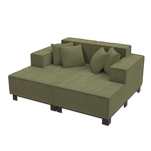 English Elm Swivel Barrel Accent Chair Chenille Tufted Round Club Seat for Living Room Lounge Green N719S002221F