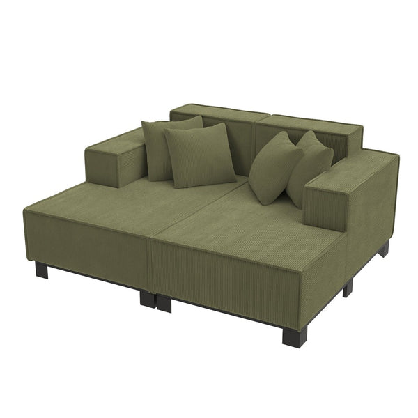 English Elm Swivel Barrel Accent Chair Chenille Tufted Round Club Seat for Living Room Lounge Green N719S002221F