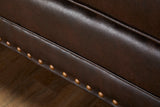 English Elm Leinster Faux Leather Upholstered Nailhead Sofa