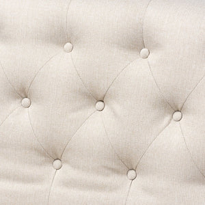 Baxton Studio Baxton Studio Alira Contemporary Upholstered Bar Stool Bench with Walnut Wood Frame & Tufted Design Beige BBT5349-Beige/Walnut-Bench