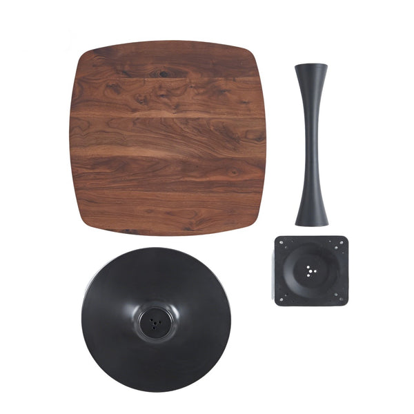 English Elm Halloween Square Pedestal Dining Table Walnut Finish Compact Nook Seating for Two W3766P397283