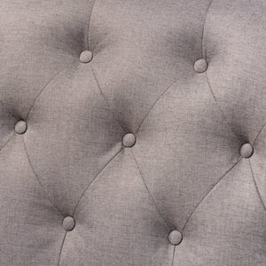 Baxton Studio Baxton Studio Alira Contemporary Upholstered Bar Stool Bench with Walnut Wood Frame & Tufted Design Grey BBT5349-Grey/Walnut-Bench