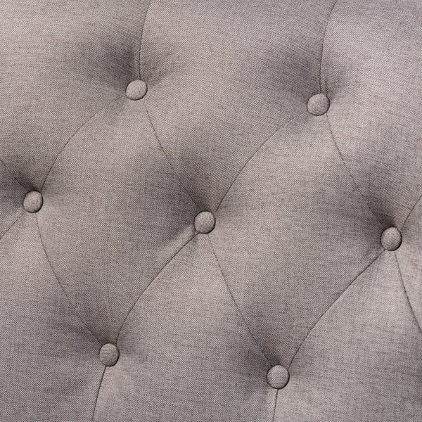 Baxton Studio Baxton Studio Alira Contemporary Upholstered Bar Stool Bench with Walnut Wood Frame & Tufted Design Grey BBT5349-Grey/Walnut-Bench