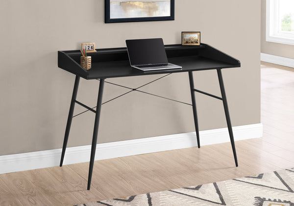 English Elm Computer Desk - Modern Black Laminate Home Office Solution With Storage Shelves For Compact Spaces B2710P219823