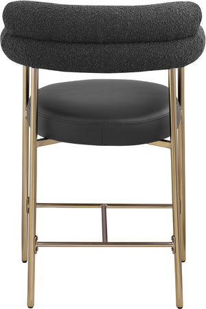 Blake Black Boucle Fabric Counter Stool 994Black-C Meridian Furniture