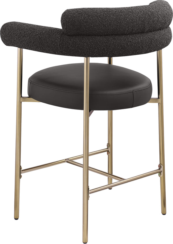 Blake Black Boucle Fabric Counter Stool 994Black-C Meridian Furniture