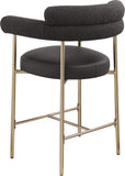 Blake Black Boucle Fabric Counter Stool 994Black-C Meridian Furniture