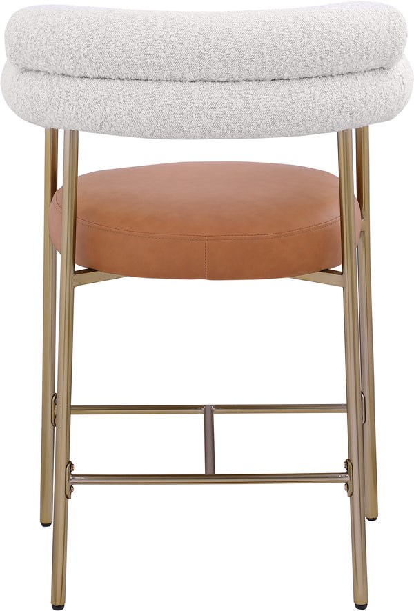 Blake Cognac Boucle Fabric Counter Stool 994Cognac-C Meridian Furniture