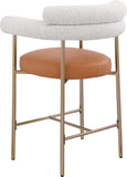 Blake Cognac Boucle Fabric Counter Stool 994Cognac-C Meridian Furniture