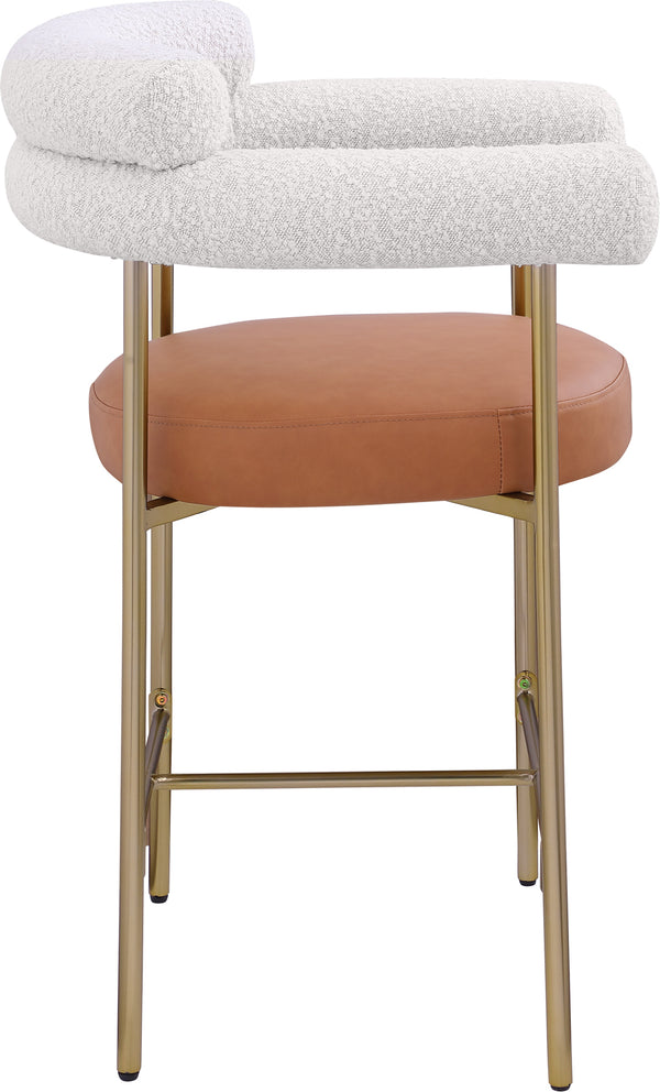 Blake Cognac Boucle Fabric Counter Stool 994Cognac-C Meridian Furniture