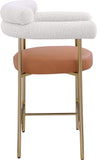 Blake Cognac Boucle Fabric Counter Stool 994Cognac-C Meridian Furniture