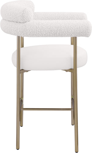 Blake Cream Boucle Fabric Counter Stool 994Cream-C Meridian Furniture