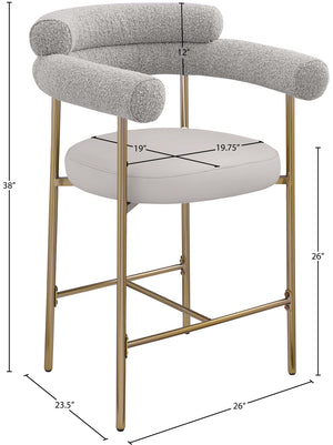 Blake Taupe Boucle Fabric Counter Stool 994Taupe-C Meridian Furniture