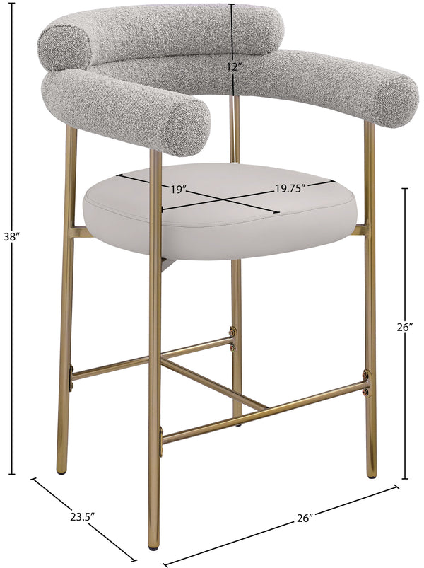 Blake Taupe Boucle Fabric Counter Stool 994Taupe-C Meridian Furniture