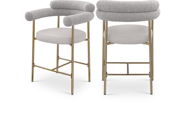 Blake Taupe Boucle Fabric Counter Stool 994Taupe-C Meridian Furniture